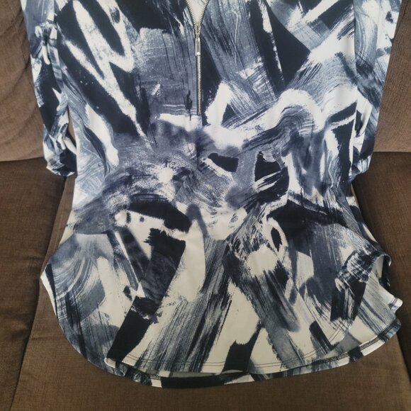 Joseph Ribkoff Blue White Tunic Top 16+ - Picture 9 of 9